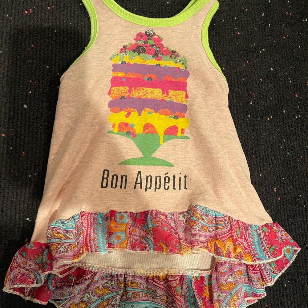 NWT Biscotti Bon Appetit Ruffle ice cream sundae shirt
